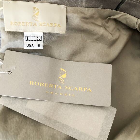 Roberta Scarpa Italy Grey Satin Gown Sz 6 NWT $550 - Picture 8 of 9